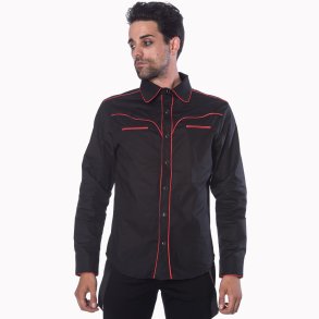 Western skjorte med rde kanter