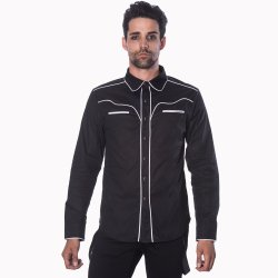 Western skjorte med hvide kanter