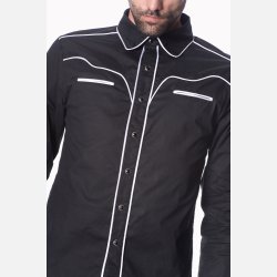 Western skjorte med hvide kanter