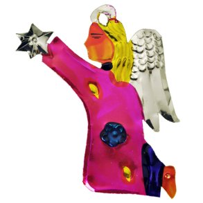 Mexicansk julepynt Engel med stjerne pink