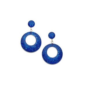 Splendette Blue Glitter Hoop reringe