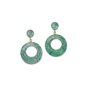 Splendette Green Lagoon Glitter Hoop reringe