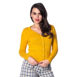 Pointelle sennepsgul Cardigan