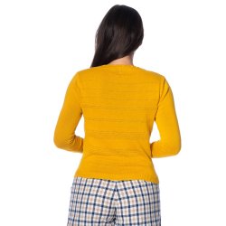 Pointelle sennepsgul Cardigan