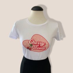 The Cherrybomb Girl T-shirt i hvid