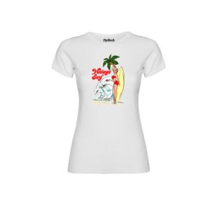 The Vintage Surf Girl T-shirt i hvid