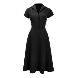 Pretty Retro Hostess kjole Black