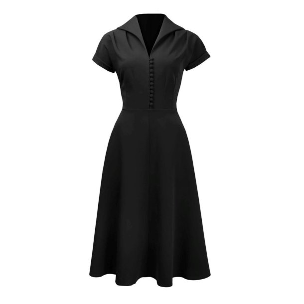 Pretty Retro Hostess kjole Black