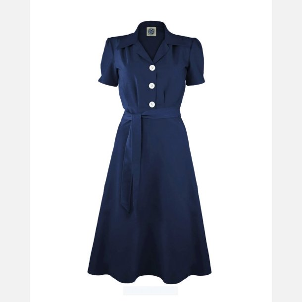 Pretty Retro Skjortekjole i 1940'er stil Navy 