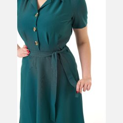 Pretty Retro skjortekjole i 40er stil Teal