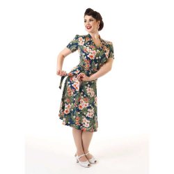 Pretty Retro Skjortekjole i 1940'er stil Navy Hawaii
