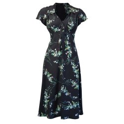 Pretty Retro Tea kjole Black Floral