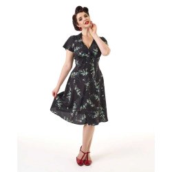 Pretty Retro Tea kjole Black Floral
