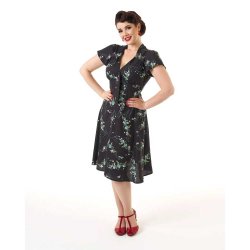 Pretty Retro Tea kjole Black Floral