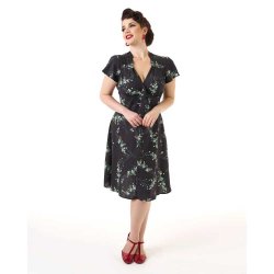 Pretty Retro Tea kjole Black Floral