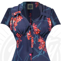 Pretty Retro Tea kjole Tiki bl