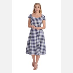 Row Boat Date Check Swingkjole bl