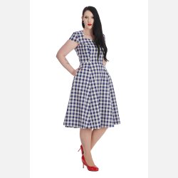 Row Boat Date Check Swingkjole bl