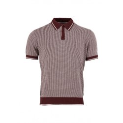 Relco Strikpolo med dogtooth i burgundy