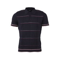 Relco stribet kabel strikpolo Navy