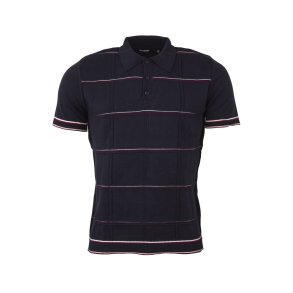 Relco stribet kabel strikpolo Navy