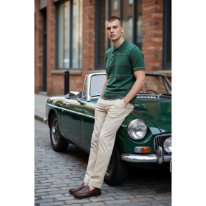 Relco stribet kabel strikpolo Green