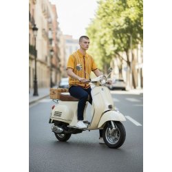 Relco gennemknappet Strikpolo med striber Mustard