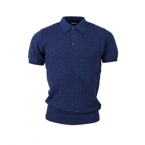 Relco strikpolo med mnster i bl