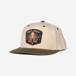 Salty Crew Tako Club snapback kasket med flad skygge Natural/Olive