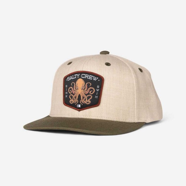 Salty Crew Tako Club snapback kasket med flad skygge Natural/Olive