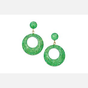 Splendette Leaf Green Glitter Hoop reringe
