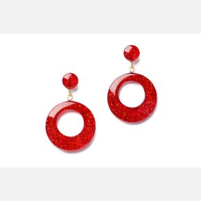 Splendette Red Glitter Hoop reringe