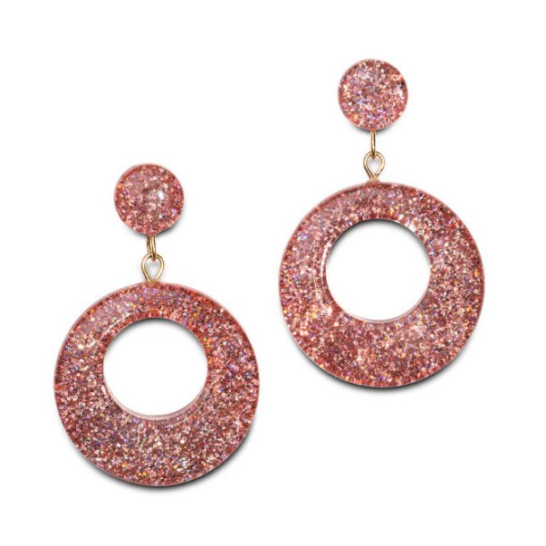 Splendette Peachy Glitter Hoop reringe