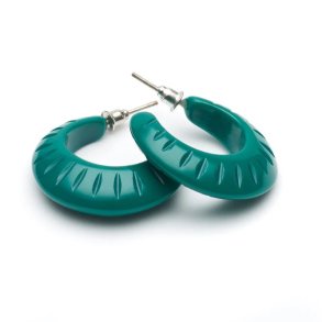 Splendette Jade Green Heavy Carve Hoop reringe