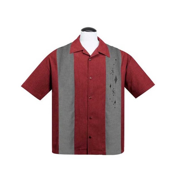 Steady Clothing Mid Century Marvel Burgundy skjorte