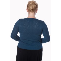 Cardigan med hjerter petroleumsbl