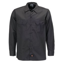 Dickies slim workshirt Langrmet Black