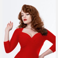 Zoe Vine Lorna red pencilkjole