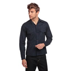 Adam Crosshatch Skjorte Navy