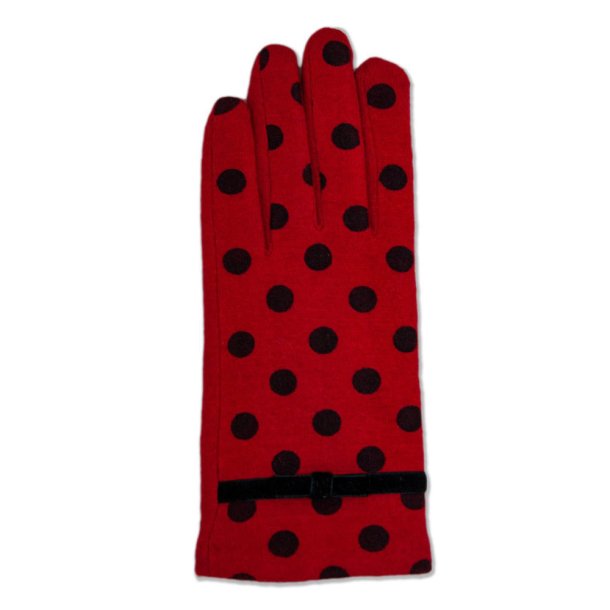 Brjesson Ashley rd prikkede handsker med uld