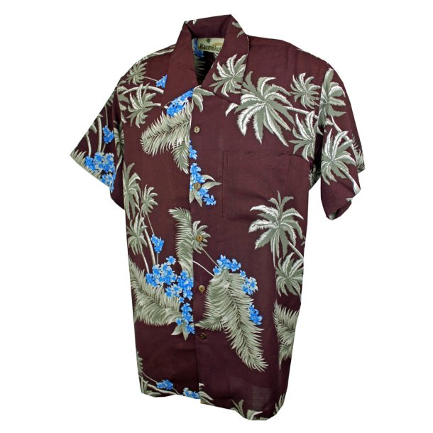 Atlanta Burgundy Hawaii skjorte