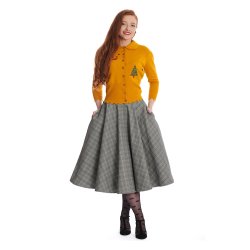 Back to Business Swing nederdel gr med tern