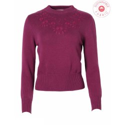 Circus broderet sweater i magenta (Eco)