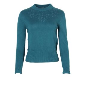 Circus broderet sweater i bl (Eco)