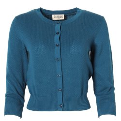 Circus Organic Waffle cardigan Teal