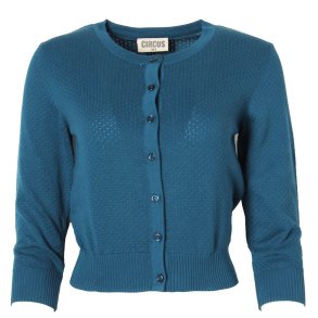 Circus Organic Waffle cardigan Teal
