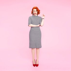 Paris kjole i sort/hvid houndstooth