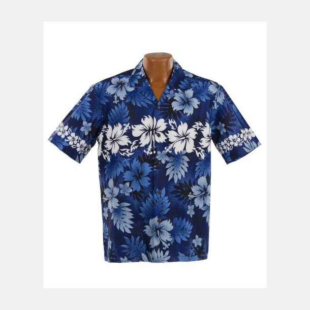 Hibiscus and Fern Hawaii skjorte Blue