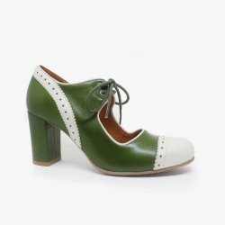 Margot smuk gr�n og cremehvid sn�resko