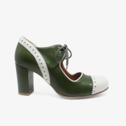 Margot smuk gr�n og cremehvid sn�resko